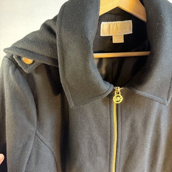 Michael Kors Jackets & Blazers - Michael Kors Women's Black Winter Coat Gold Accents Black XL Wool Blend